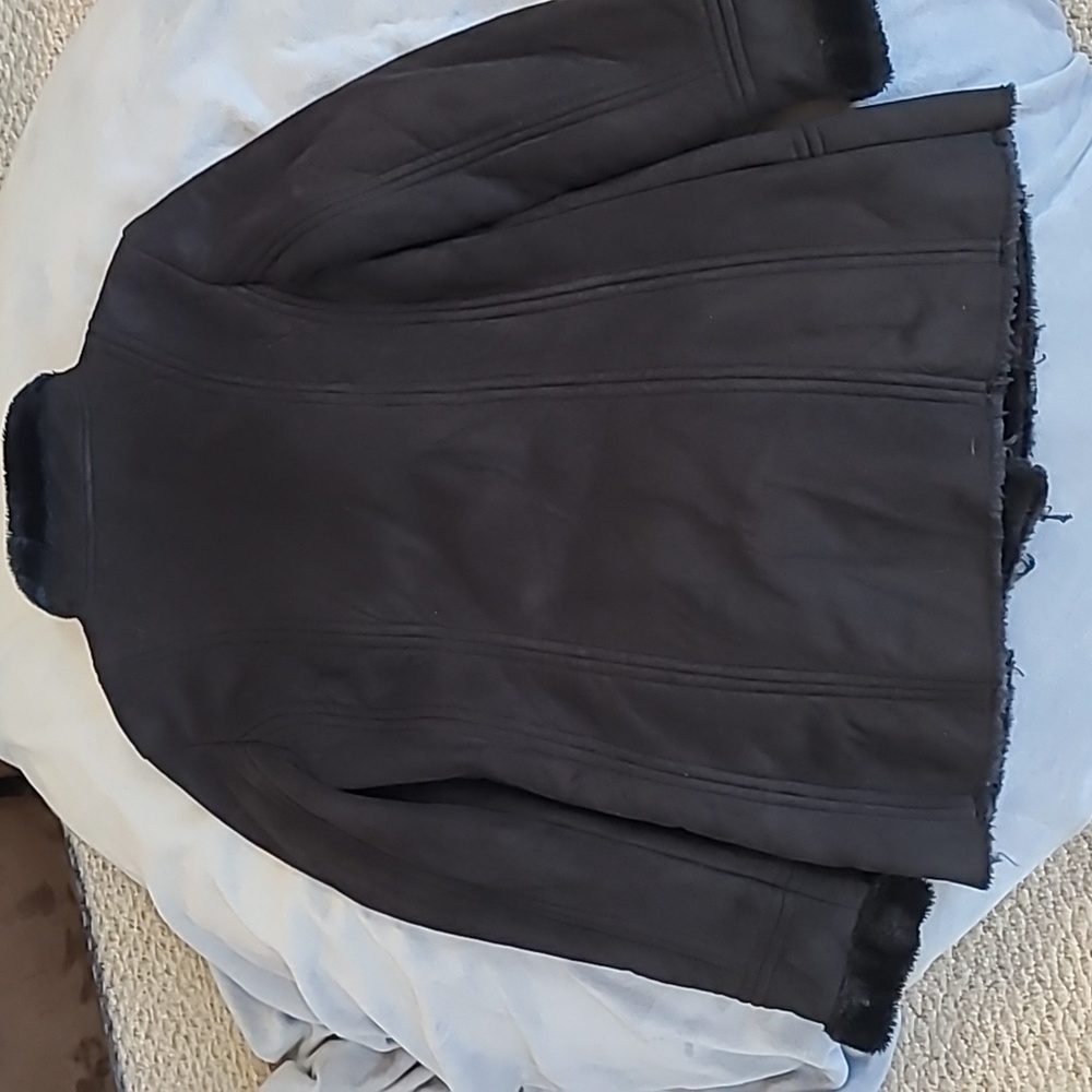 Long Black Polyester Coat - image 4